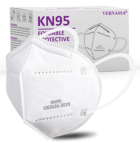 KN95 Face Mask 50 Pcs, 5-Ply Breathable KN95 Masks, Filter Efficiency≥95% Against PM2.5, Individually Wrapped, Disposable White Face Masks