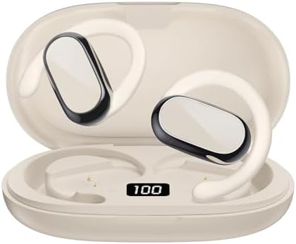 Open Ear Headphones,360-Degree Panoramic Sound, DT4.0 Without Sound Loss,Air Conduction, 48H Range,LED Display,IPX7 Waterproof, Wireless Earbuds for Meeting, Driving,Traveling