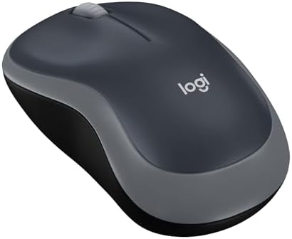Logitech M185 Wireless Mouse, 2.4GHz with USB Mini Receiver, 12-Month Battery Life, 1000 DPI Optical Tracking, Ambidextrous PC/Mac/Laptop - Swift Grey